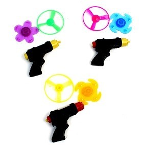 PISTOLET SOUCOUPE VOLANTE + TOUPIE À LANCER (48 pcs)