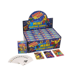 MINI CARTES À JOUER – MODÈLE : SUPER-HÉROS EN PRÉSENTOIR (24 pcs)