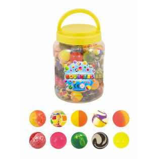 Balles Rebondissantes Mix Design Ø3,5 cm en Pot (72 pcs)