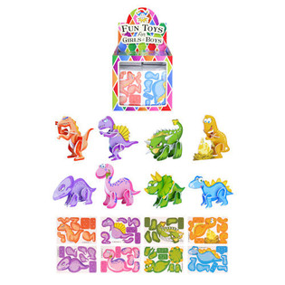Mini Puzzles Dinosaure 3D en Présentoir (144 pcs)