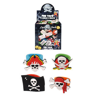 Bagues pour Enfants Modèle : Pirates Colorés en Présentoir (156 pcs)
