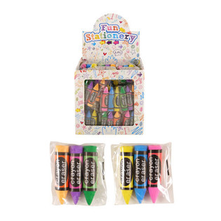 Gommes modèle : Lot de 3 gommes en forme de craies en présentoir (84 pcs.)