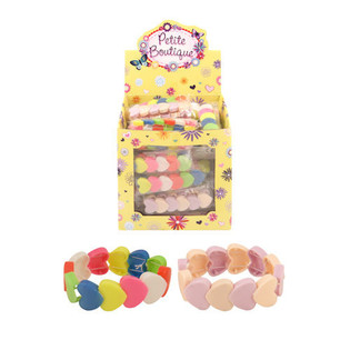 Bracelets Élastiques Cœur pour Enfants en Présentoir (60 pcs)