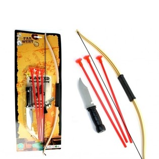 Set d'arc et fl&egrave;ches sur carte (12 pcs.)