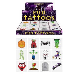Tatouages Fun – Modèle Halloween (48 paquets x 12 pcs)