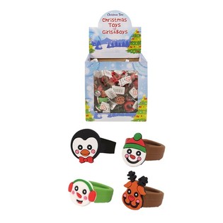 Bagues de Noël en silicone pour enfants dans un présentoir (156 pièces)