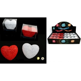 CŒUR LED SUR PIED, CHANGEMENT DE COULEUR EN PRÉSENTOIR (12 pcs)