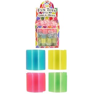 Mini ressorts magiques colorés Ø3 cm en présentoir (72 pcs)