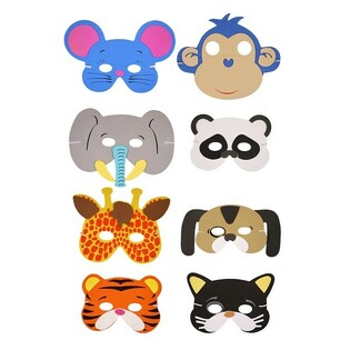 MÉLANGE DE MASQUES D'ANIMAUX EN MOUSSE (24 pcs.)