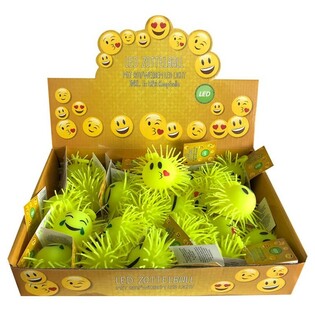 Balles Puffer Smiley Lumineuses en Présentoir (12 pcs.)