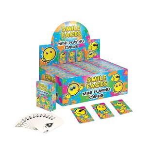 MINI CARTES À JOUER – MODÈLE : SMILEY EN PRÉSENTOIR (24 pcs)
