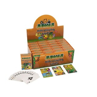 MINI CARTES À JOUER – MODÈLE : JUNGLE EN PRÉSENTOIR (24 pcs)