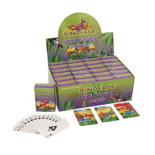 MINI CARTES À JOUER – MODÈLE : DINOSAURE EN PRÉSENTOIR (24 pcs)