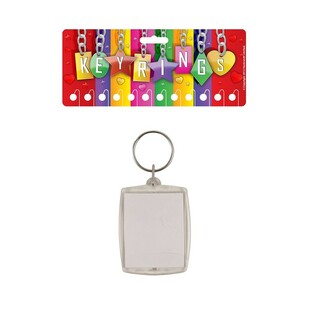 Porte-clés vierge pour photo 3,5 x 4,5 cm (Lot de 12)