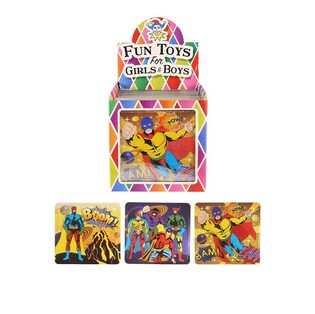 PUZZLE SUPER-HÉROS, 13 x 12 cm, EN PRÉSENTOIR (108 pcs)