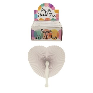ÉVENTAIL BLANC EN FORME DE COEUR (36 pcs)