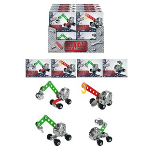 CONSTRUIS TON VÉHICULE DE CHANTIER EN MÉTAL – EN PRÉSENTOIR (24 pcs)