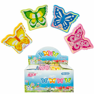 TAILLE-CRAYONS PAPILLON, COULEURS ASSORTIES EN PRÉSENTOIR (48 pcs)