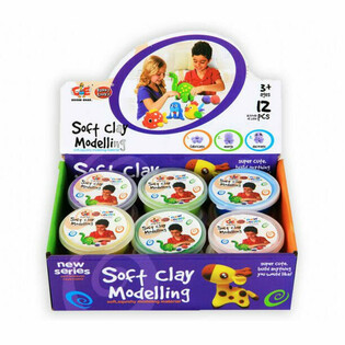 P&acirc;te &agrave; Modeler Souple | Petits Pots de P&acirc;te en Pr&eacute;sentoir (12 pcs)