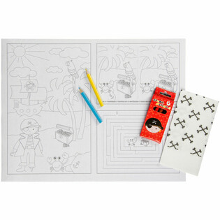 BOX RESTAURATION COMPLÈTE PIRATE - 48x Sets de Crayons + 100x Coloriages + 100x Serviettes (248 pcs)