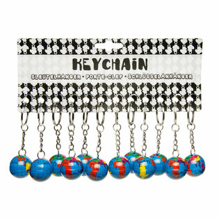 PORTE-CL&Eacute;S GLOBE TERRESTRE M&Eacute;TAL (48 pcs.)