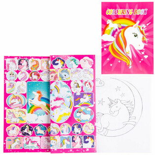 Livre de Coloriage Licorne A4 avec Autocollants (12 pièces)