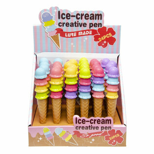 Stylo à Bille Cône de Glace en Présentoir (24 pcs)