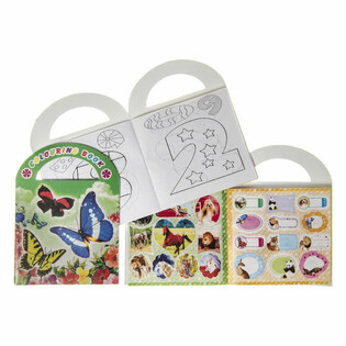 Petits Cahiers de Coloriage avec Autocollants Mix (12 pi&egrave;ces)