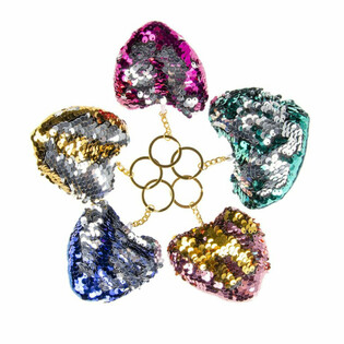 Porte-clés Coeur en Peluche avec Paillettes (12 pcs)