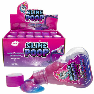 CACA DE LICORNE SLIME EN BOUTEILLE EN PRÉSENTOIR (12 pcs.)