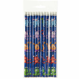 Crayons Monstres avec Gomme (12 pièces)