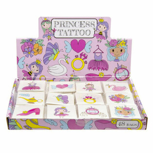 Tatouages Princesses Fun - Présentoir de 48 paquets