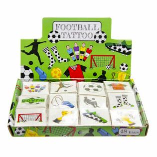 Tatouages Fun Football - Présentoir de 48 Pochettes (12 Tatouages par pochette)