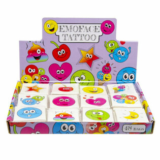 Tatouages Éphémères Smiley - Présentoir 48 Pochettes