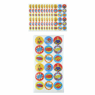 STICKERS FUN - SUPER-HÉROS 18 STICKERS PAR FEUILLE (10 pcs)