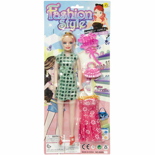 Poupée de Mode avec Robe sur Carte (12 pcs)