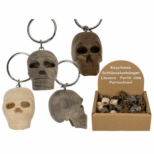 Porte-cl&eacute;s Cr&acirc;ne en Bois en Pr&eacute;sentoir (48 pcs.)