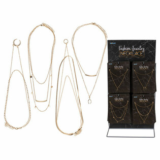 **MEGA PROMO** PRÉSENTOIR COMPLET BIJOUX FANTAISIE - COLLIERS (48 pcs)