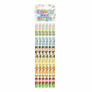 Set de Crayons Animaux de la Jungle avec Gomme (6 pièces) - Présentoir (24 sets)