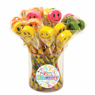 Crayons Smiley Joyeux avec Gomme (24 pièces)