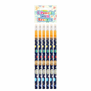 Set de Crayons et Gommes Espace (6 pièces) - Présentoir (24 sets)