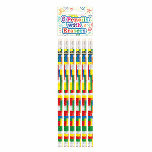 Set Crayon et Gomme Briques de Construction Brickz - Présentoir 24 sets