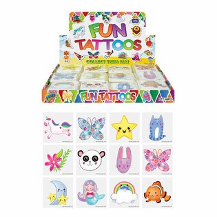 Tatouages Éphémères Filles | Présentoir de 48 Pochettes (12 Tatouages par Pochette)