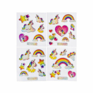 AUTOCOLLANTS PAILLETÉS - LICORNE (100 pièces)