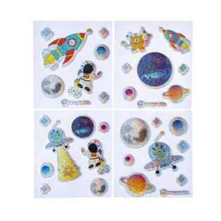 AUTOCOLLANTS PAILLETTES - MODÈLE : ESPACE / SPACE (100 pcs)