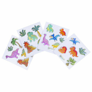 AUTOCOLLANTS PAILLETTES - MODÈLE : DINOSAURE (100 pcs)