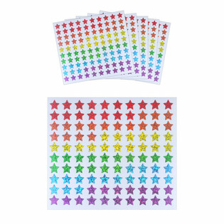 STICKERS FUN - ÉTOILES COLORÉES - 100 STICKERS PAR FEUILLE (5 pcs)