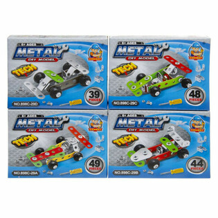 Kit de construction de voiture de course en métal (Présentoir 24 pcs)