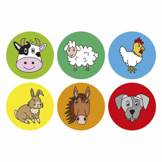 Peluche Animaux de la Ferme - Diamètre 10 cm (48 pcs)