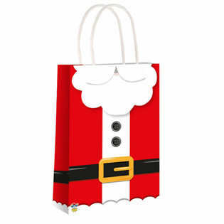 Sacs en Papier Père Noël avec Poignées - 14x21x7cm - 24 Pièces